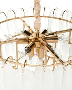 Best Beliani Lampadario MAHAICA Vetro Ottone Oro Trasparente