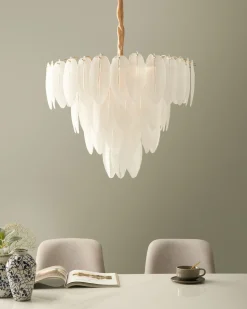 Best Beliani Lampadario MAHAICA Vetro Ottone Oro Trasparente