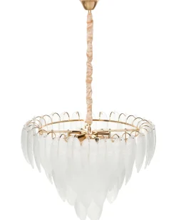 Best Beliani Lampadario MAHAICA Vetro Ottone Oro Trasparente