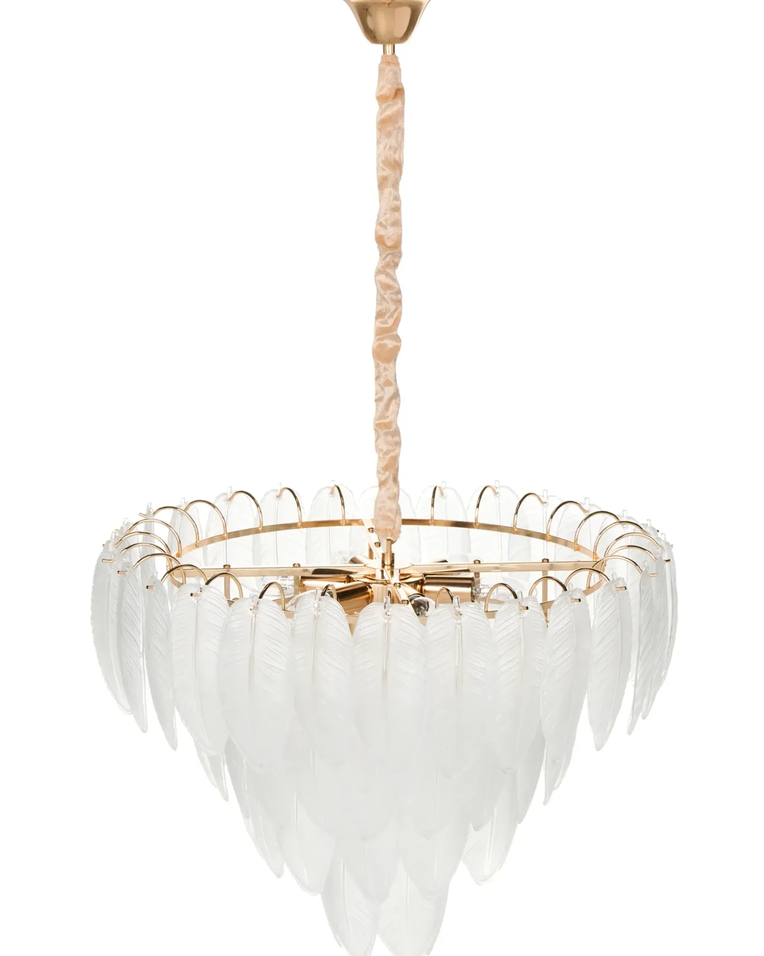 Best Beliani Lampadario MAHAICA Vetro Ottone Oro Trasparente