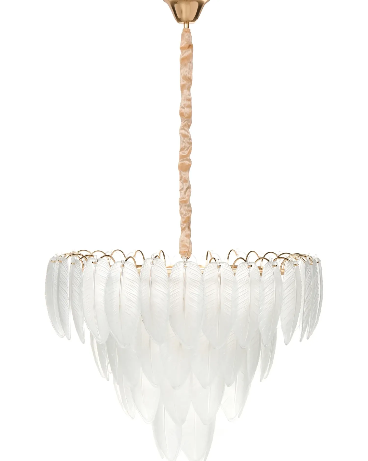 Best Beliani Lampadario MAHAICA Vetro Ottone Oro Trasparente