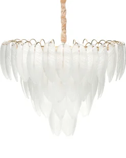Best Beliani Lampadario MAHAICA Vetro Ottone Oro Trasparente