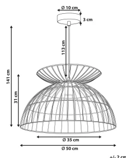 Outlet Beliani Lampadario MAHANADI Metallo Ottone