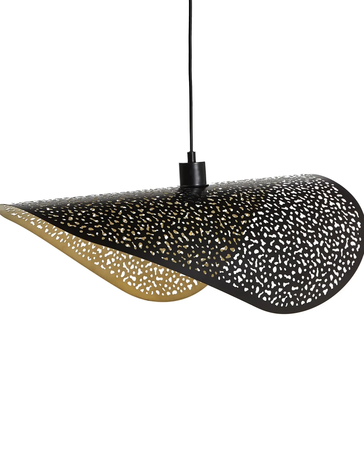 Beliani Lampadario MAHI Metallo Nero Nero Oro