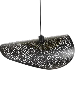 Beliani Lampadario MAHI Metallo Nero Nero Oro
