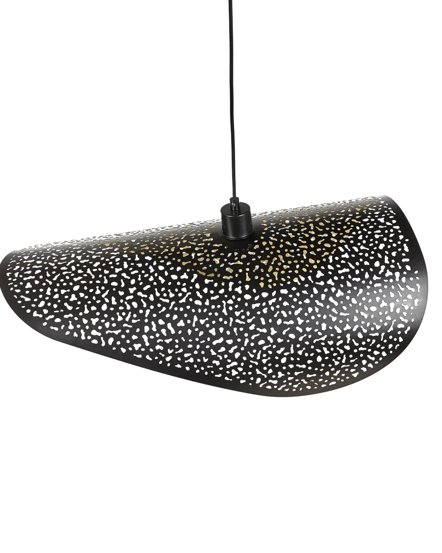 Beliani Lampadario MAHI Metallo Nero Nero Oro