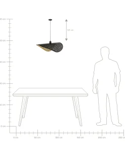 Beliani Lampadario MAHI Metallo Nero Nero Oro