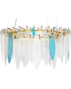 Beliani Lampadario MALACCA Vetro Multicolore Bianco Blu Multicolore Oro