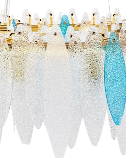 Beliani Lampadario MALACCA Vetro Multicolore Bianco Blu Multicolore Oro