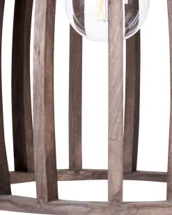 Outlet Beliani Lampadario MANAIR Legno di mango scuro Marrone