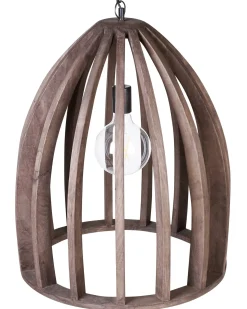 Outlet Beliani Lampadario MANAIR Legno di mango scuro Marrone