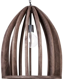 Outlet Beliani Lampadario MANAIR Legno di mango scuro Marrone