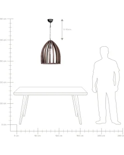 Outlet Beliani Lampadario MANAIR Legno di mango scuro Marrone