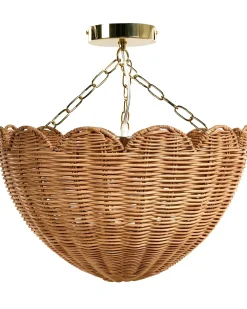 Discount Beliani Lampadario MANDEKAL Rattan Naturale Naturale Oro