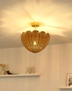 Discount Beliani Lampadario MANDEKAL Rattan Naturale Naturale Oro