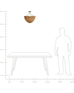 Discount Beliani Lampadario MANDEKAL Rattan Naturale Naturale Oro