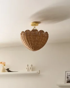 Discount Beliani Lampadario MANDEKAL Rattan Naturale Naturale Oro