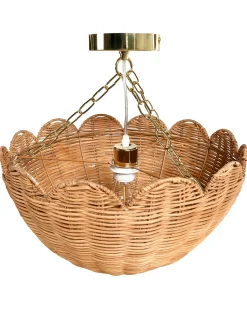 Discount Beliani Lampadario MANDEKAL Rattan Naturale Naturale Oro