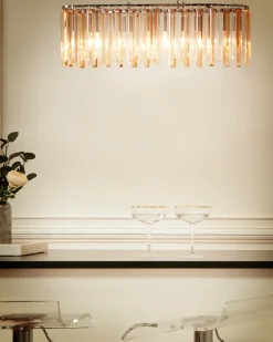 Hot Beliani Lampadario MANDEO Vetro Argento