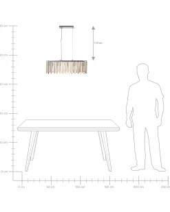 Hot Beliani Lampadario MANDEO Vetro Argento