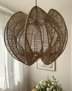 Sale Beliani Lampadario MANINGA Corda di carta Marrone chiaro Naturale