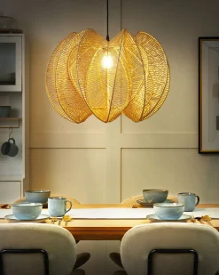 Sale Beliani Lampadario MANINGA Corda di carta Marrone chiaro Naturale