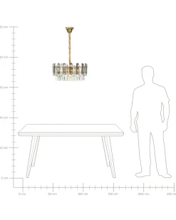 Discount Beliani Lampadario MANTARO Vetro Oro Oro Trasparente