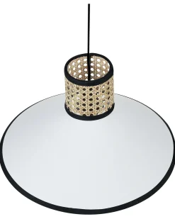 Beliani Lampadario MANTUA Rattan Bianco Bianco Naturale Nero