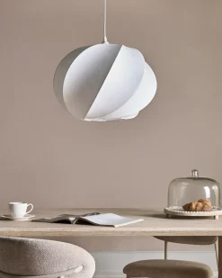 Outlet Beliani Lampadario MAQUINE Finta seta Bianco