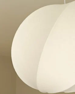 Outlet Beliani Lampadario MAQUINE Finta seta Bianco