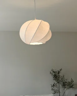 Outlet Beliani Lampadario MAQUINE Finta seta Bianco