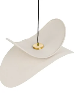 New Beliani Lampadario MASCOTA Lino Beige Beige Oro