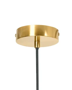 Beliani Lampadario MASCOTA Lino Grigio chiaro Oro Grigio