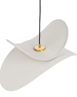 Beliani Lampadario MASCOTA Lino Grigio chiaro Oro Grigio