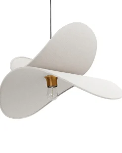 Beliani Lampadario MASCOTA Lino Grigio chiaro Oro Grigio
