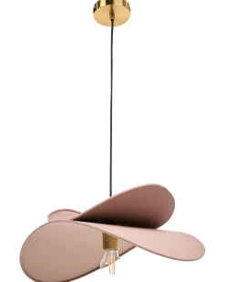 Beliani Lampadario MASCOTA Lino Marrone chiaro Marrone Oro