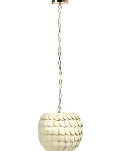 Outlet Beliani Lampadario MASKELIYA Guscio di cocco Beige Beige Oro