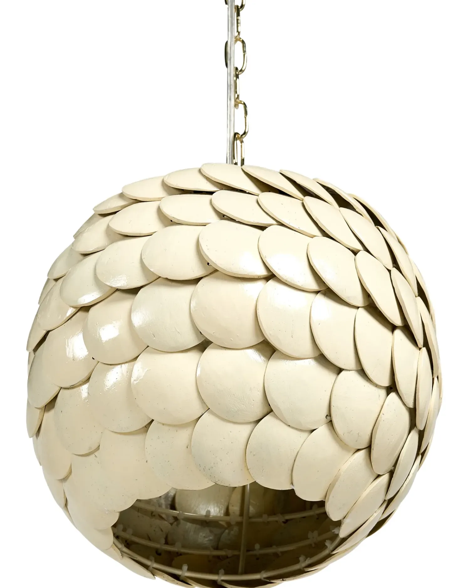Outlet Beliani Lampadario MASKELIYA Guscio di cocco Beige Beige Oro