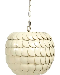 Outlet Beliani Lampadario MASKELIYA Guscio di cocco Beige Beige Oro