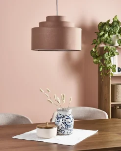 Online Beliani Lampadario MASPARRO Lino Marrone