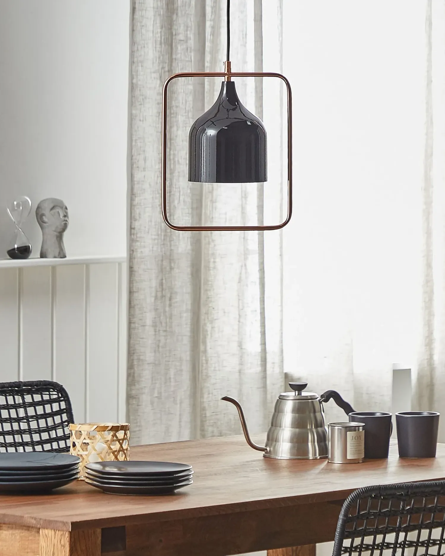 Outlet Beliani Lampadario MAVONE Metallo Nero