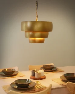 Beliani Lampadario MBANGO Metallo Oro