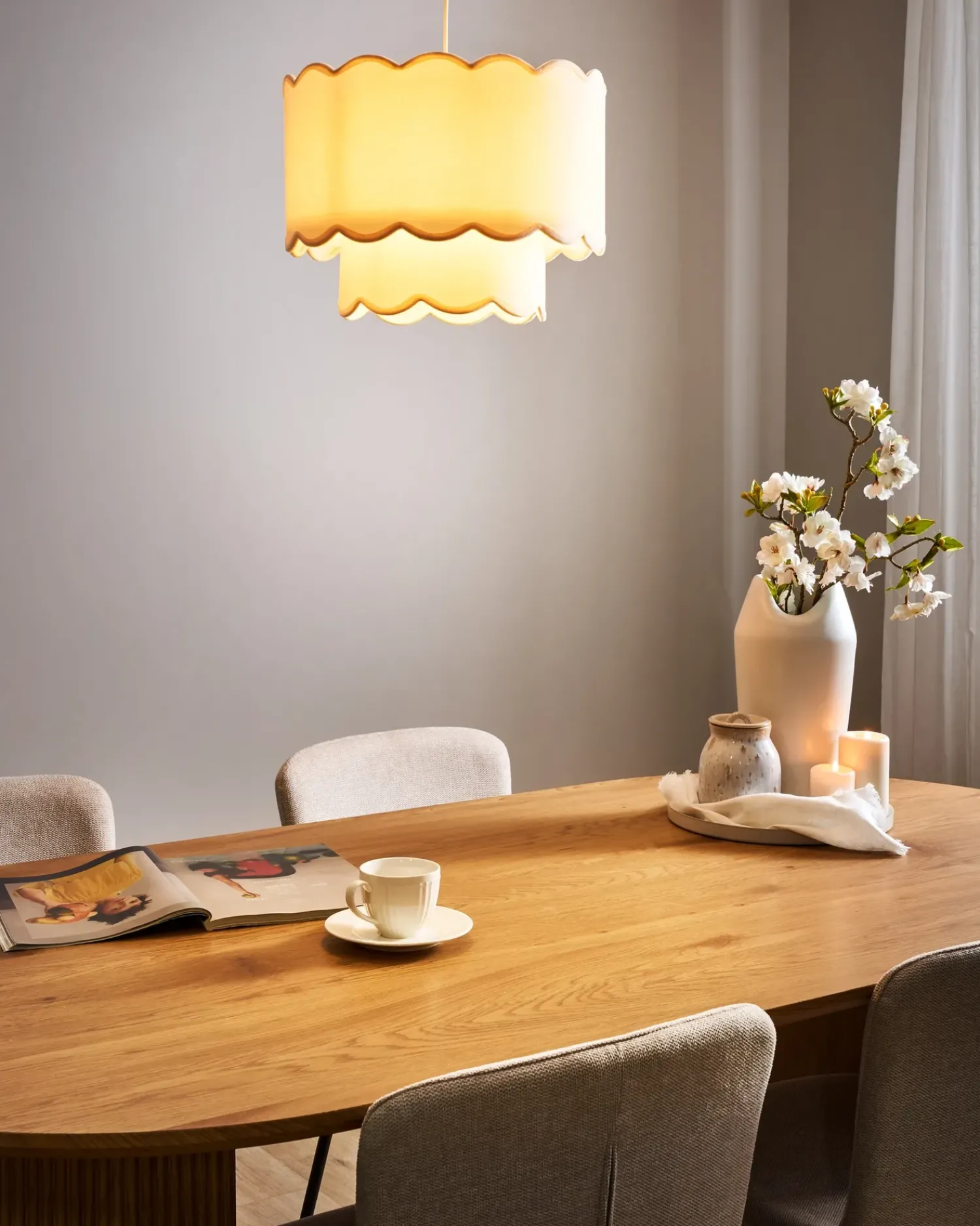 New Beliani Lampadario MECUMBURA Metallo Bianco/Beige Bianco Beige