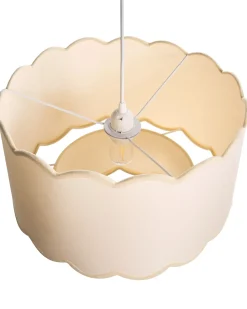 New Beliani Lampadario MECUMBURA Metallo Bianco/Beige Bianco Beige