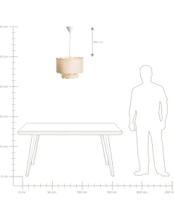 New Beliani Lampadario MECUMBURA Metallo Bianco/Beige Bianco Beige