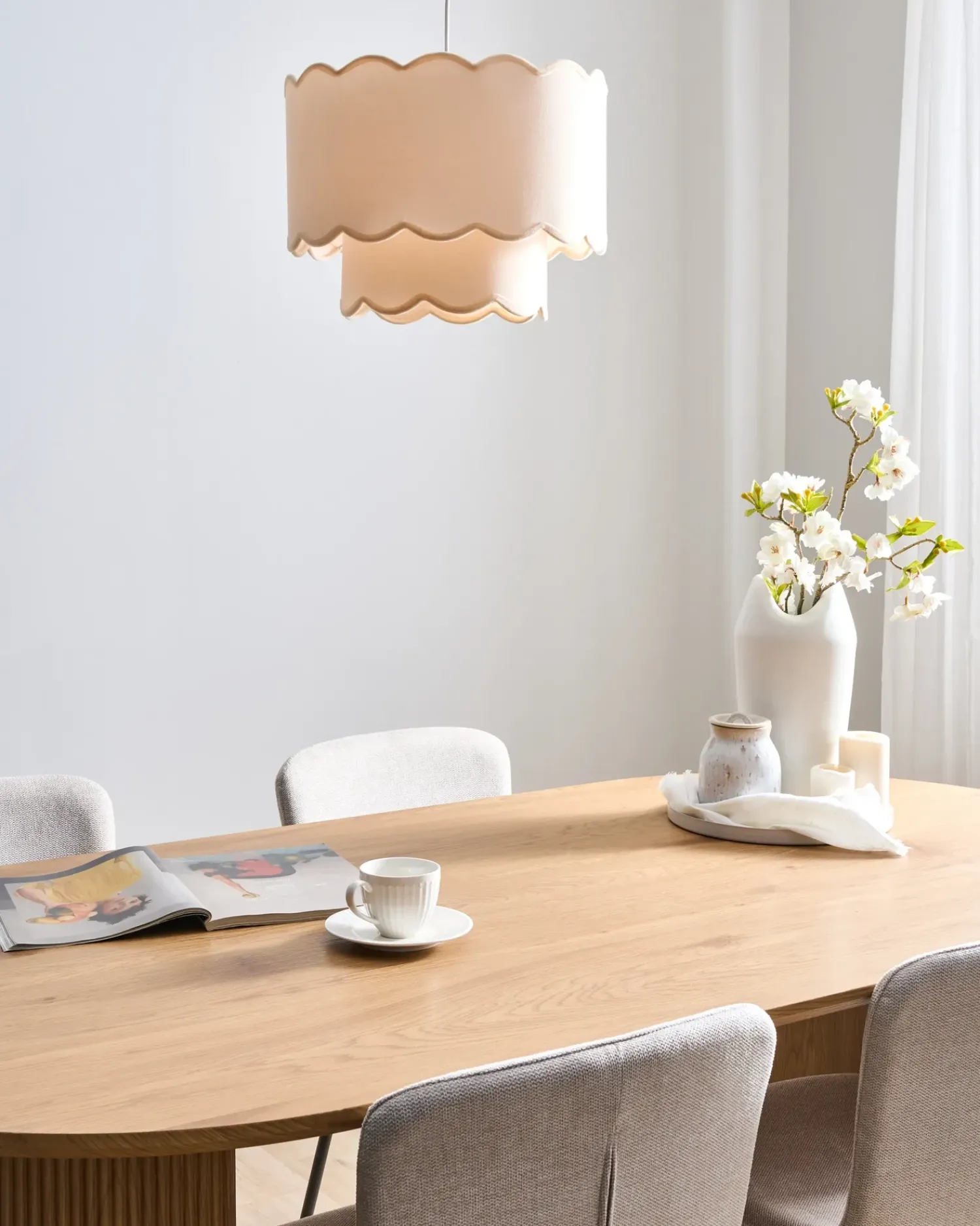 New Beliani Lampadario MECUMBURA Metallo Bianco/Beige Bianco Beige