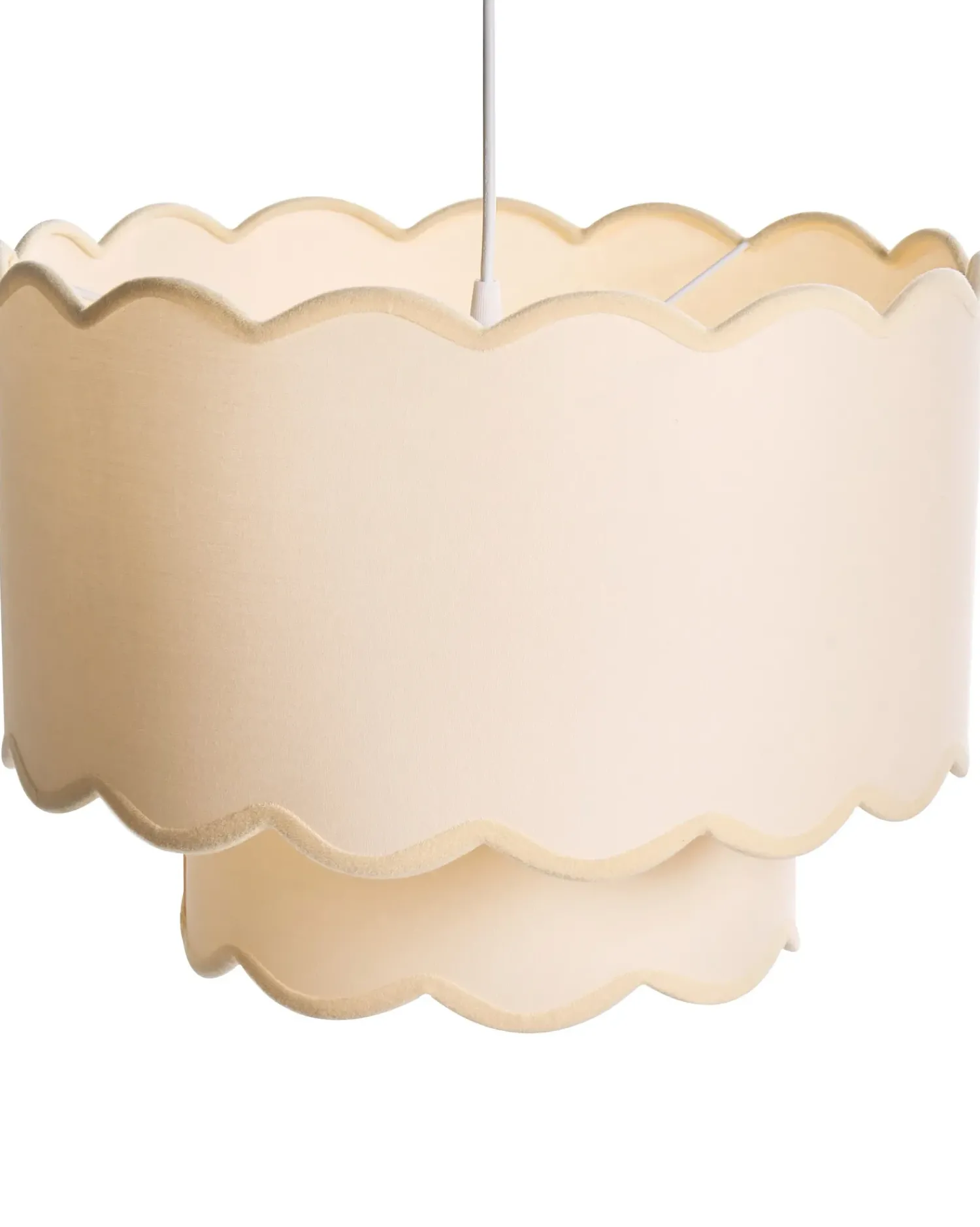 New Beliani Lampadario MECUMBURA Metallo Bianco/Beige Bianco Beige