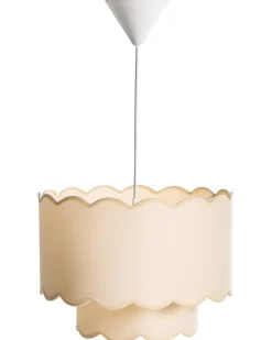 New Beliani Lampadario MECUMBURA Metallo Bianco/Beige Bianco Beige