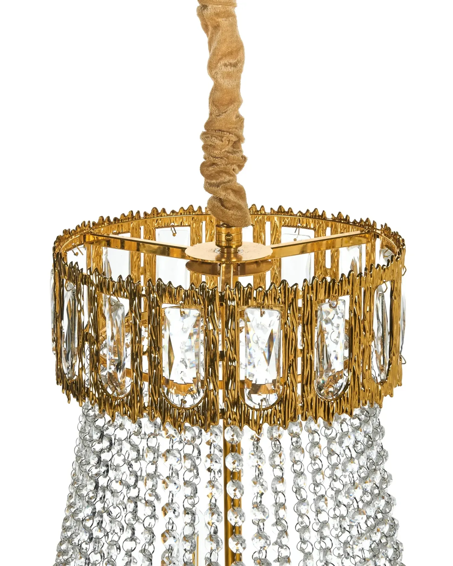 Online Beliani Lampadario MEKI Cristallo Oro Oro Trasparente