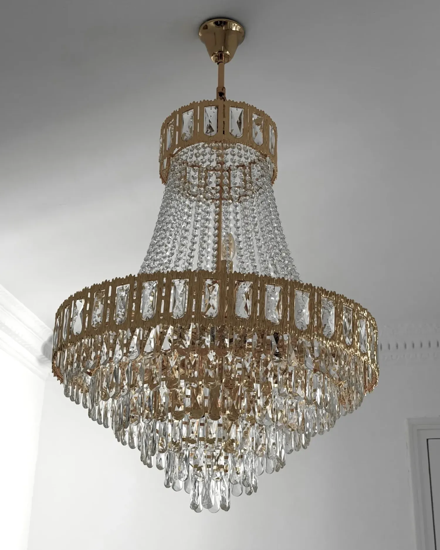 Online Beliani Lampadario MEKI Cristallo Oro Oro Trasparente